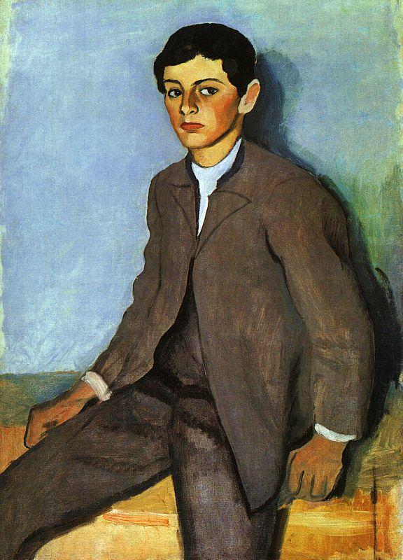 August Macke Farmboy from Tegernsee oil painting image